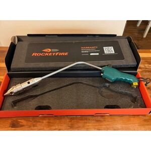 Rocketfire Charcoal Starter Torch Rapid Grill Fire Lighter Green Stainless Steel